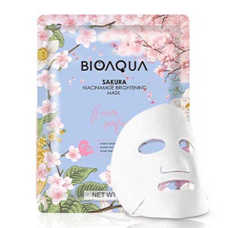 Perawatan BIOAQUA Sakura Niacinamide Brightening Mask: Masker Wajah untuk Kulit Cerah dan Merona