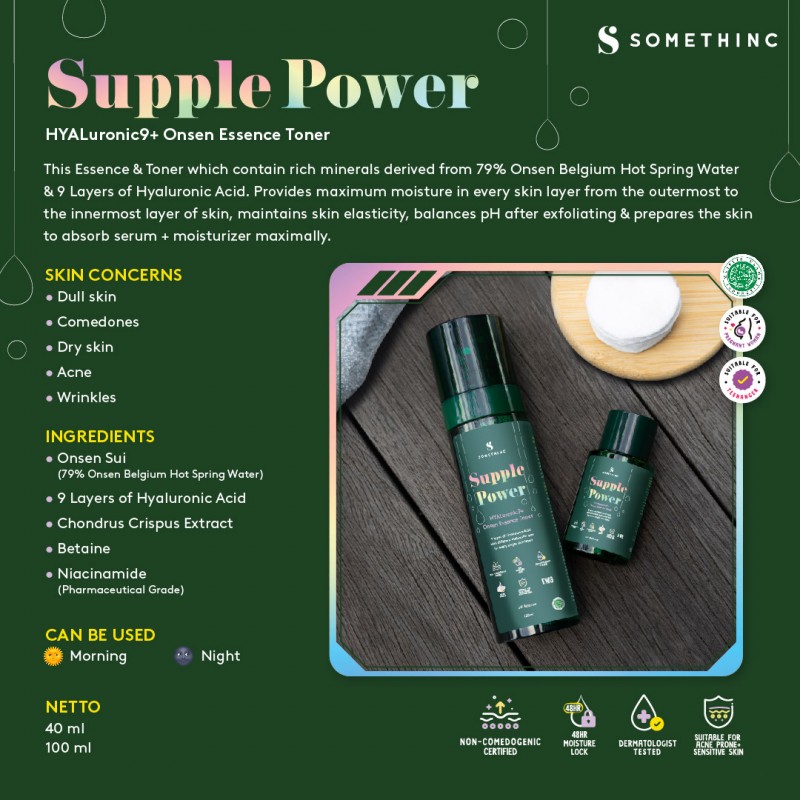 Skincare SUPPLE POWER Hyaluronic9+ Onsen Essence Toner: Manfaat dan Review
