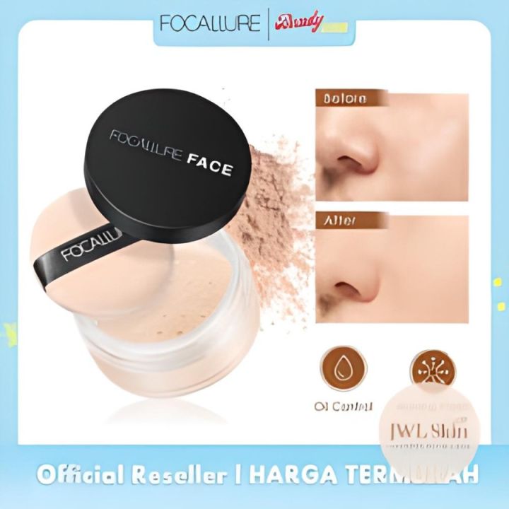 Bedak Tabur FOCALLURE Oil Control Natural untuk Kulit Segar