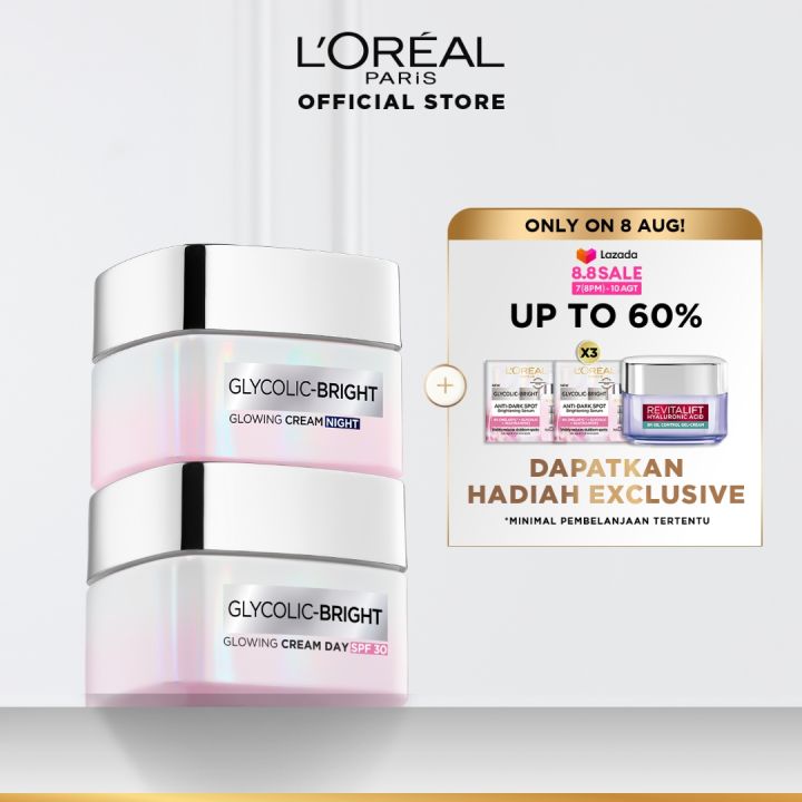 Krim Pagi dan Malam Glycolic untuk Kulit Cerah Bersinar